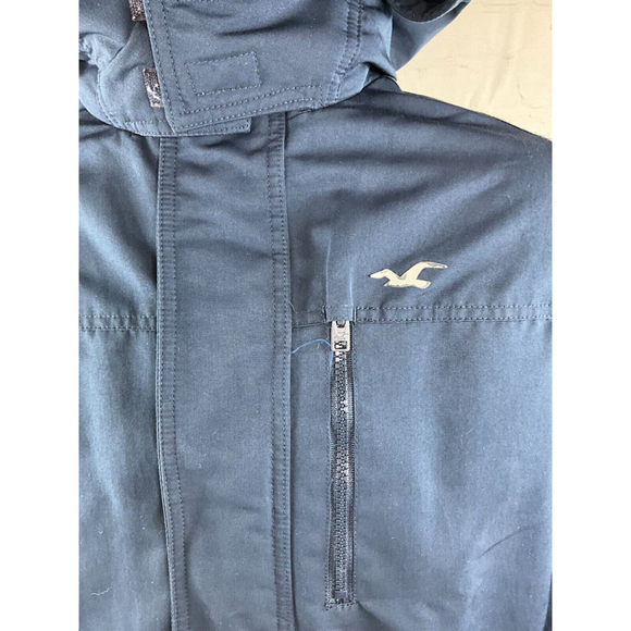 Women's Hollister Fleece-Lined All-Weather Jacket Size Small Dark Blue Hooded - Picture 5 of 5